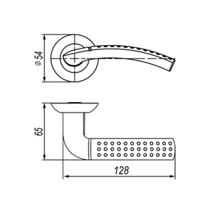 Ручка раздельная AJAX LEGENDA PR SN/CP-3 мат.никель/хром, квадрат 140мм /44703/
