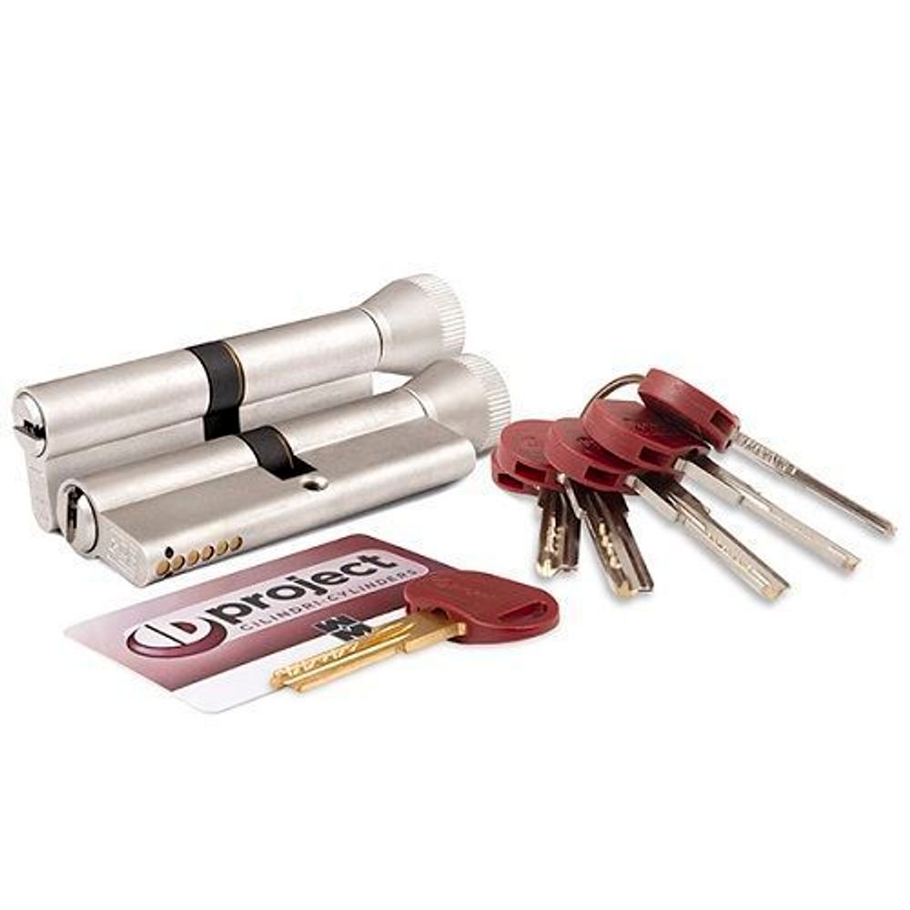 Цилиндровый механизм с вертушкой MOTTURA DPC1F3131 S3 (62 мм/26+10+26) 5+1 никель /39489/