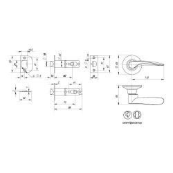 Ручка защелка PUNTO 6020 SN-E (кл./фик.) мат.никель /34663/