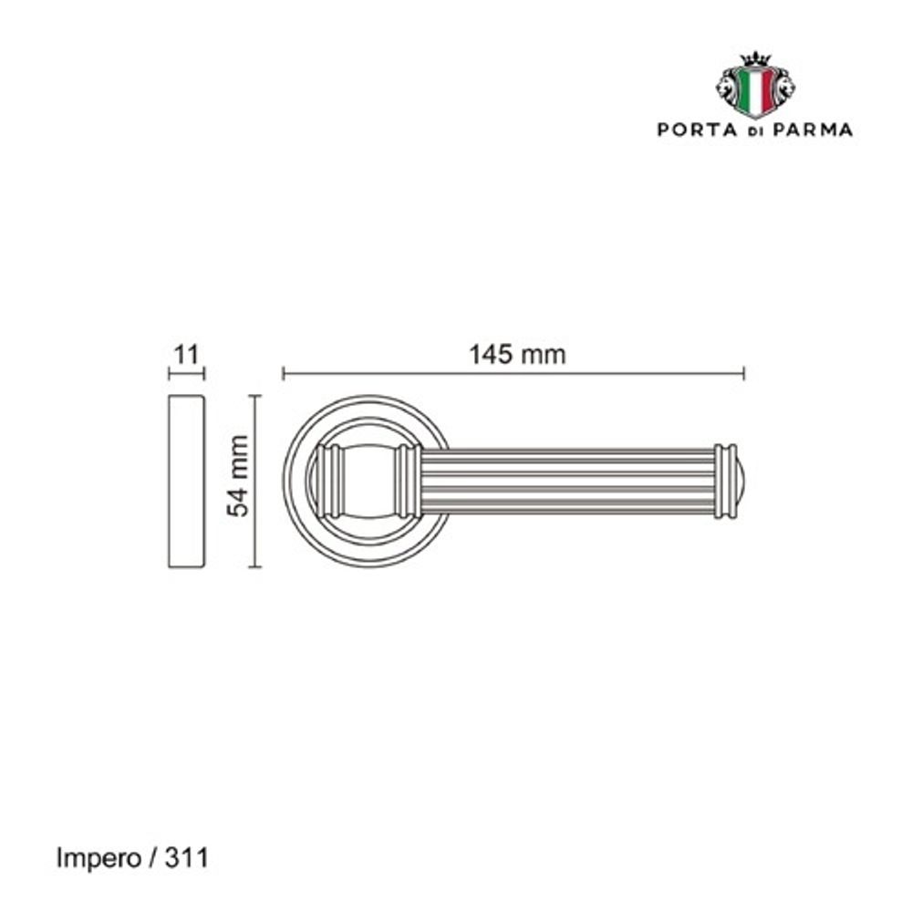 Ручка раздельная PORTA DI PARMA Impero MCF матовый кофе