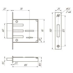 Замок врезной МЕТТЭМ ЗВ8 801.0.0 5кл., ответ.пл. /15294/