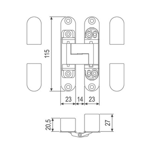 Комплект накладок для скрытой петли AGB ECLIPSE E30200.12.91 3.0 белый (4шт.)