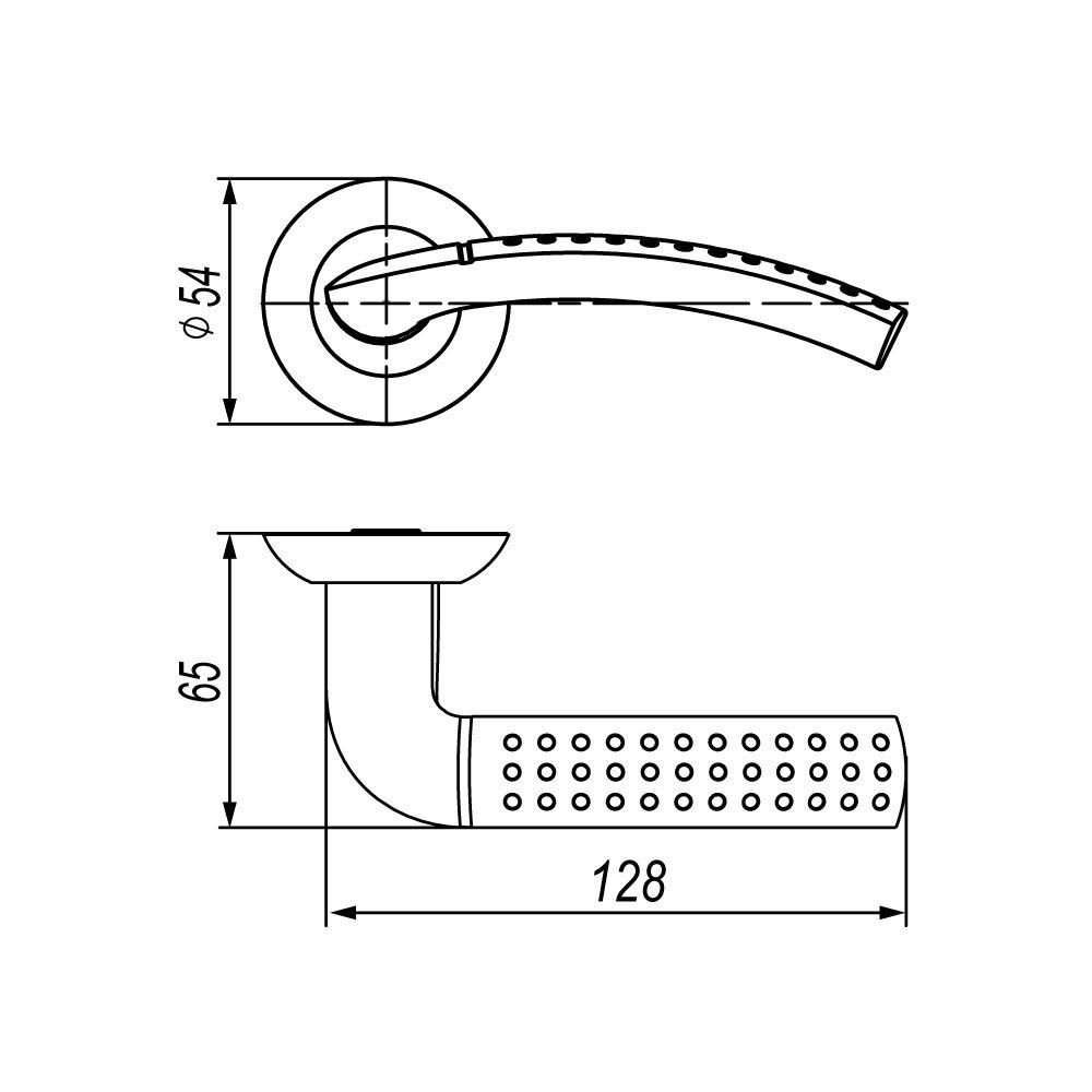Ручка раздельная AJAX LEGENDA PR SN/CP-3 мат.никель/хром /44701/