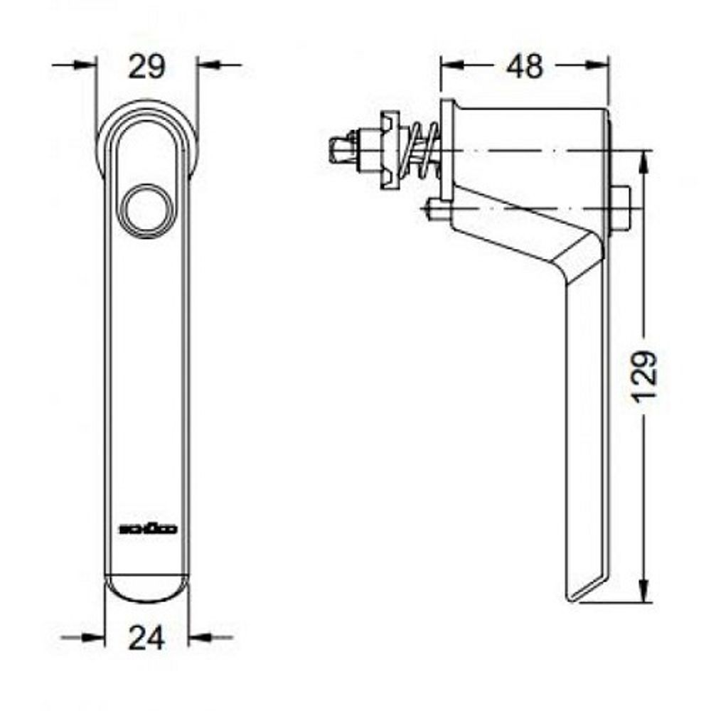 Ручка с кнопкой Schuco RAL 9016 - белый