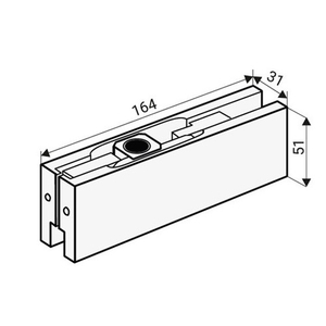Фитинг верхний NOTEDO FS-F20 SSS (AISI 304) для стеклянных дверей толщиной 10-12 мм