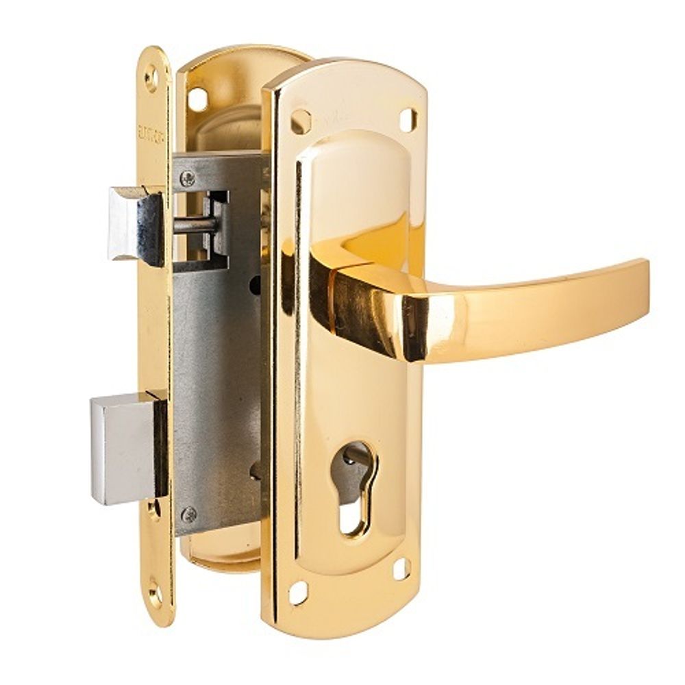 Замок врезной АЛЛЮР ЗВ4-1/55А (автомат) GP латунь