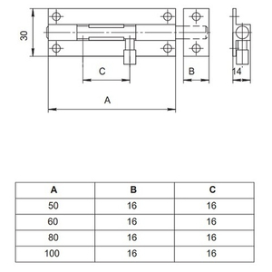 Шпингалет дверной APECS DB-05-50 AB бронза