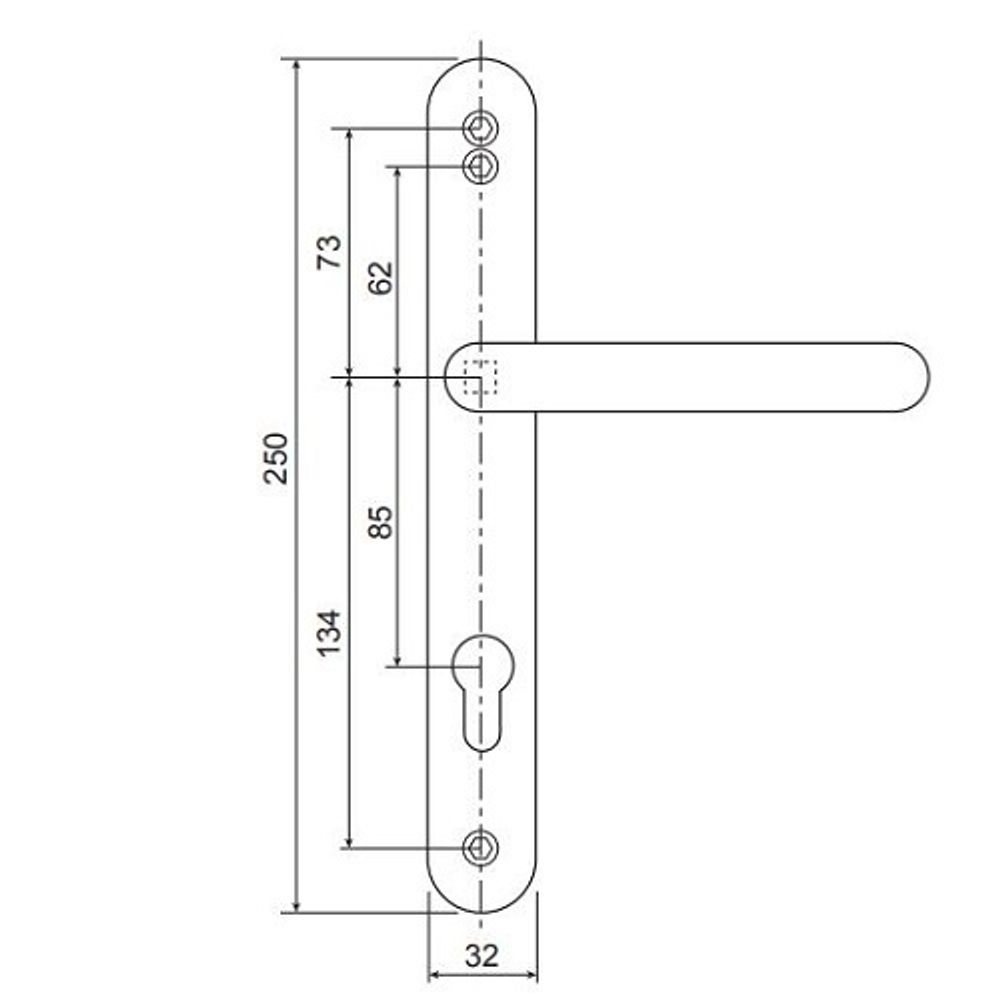 Ручки на планке APECS HP-85.2703-INOX/304-GRDM графит серый матовый (RAL 7024)