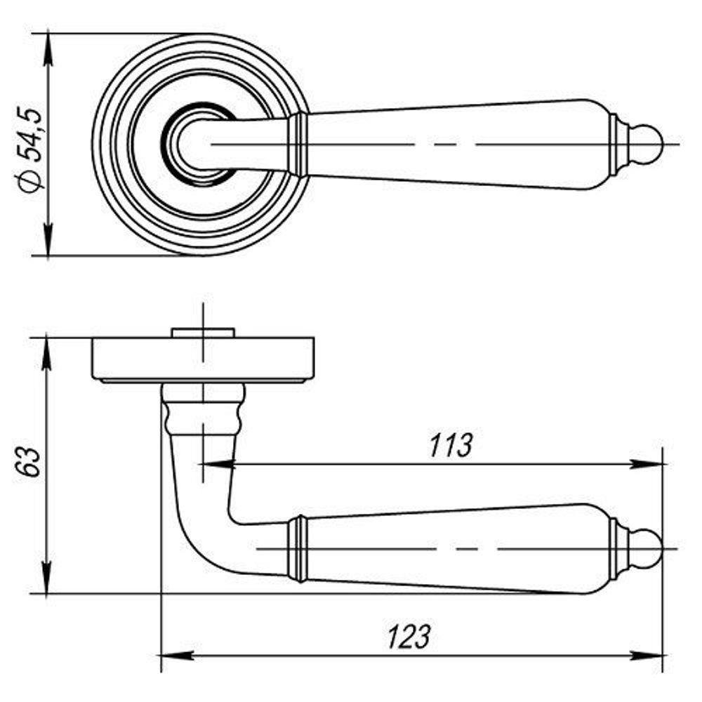 Ручка раздельная PUNTO LIBRETTO ML CF-17 кофе /33149/