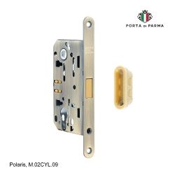 Замок врезной магнитный под цилиндр PORTA DI PARMA Polaris MAB мат. бронза