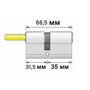 Цилиндровый механизм RAV BARIACH MARS 66,5 мм, 35Х31,5 шток, 5кл, никель (Израиль)