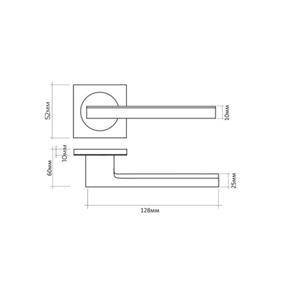Ручка раздельная VETTORE R06.148 MBP матовый черный