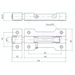 Засов накладной "Делга" круглый (медь)