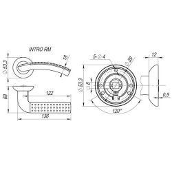 Ручка раздельная FUARO INTRO RM SN/CP-3 мат.никель/хром /23637/