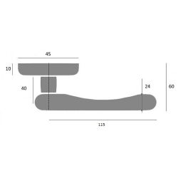 Дверная ручка на квадратном основании Fratelli Cattini "UNICA" 8-CR полированный хром