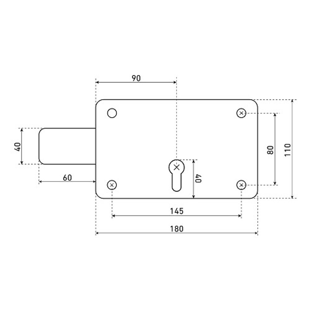 Замок накладной гаражный АЛЛЮР ЗГЦ серебро
