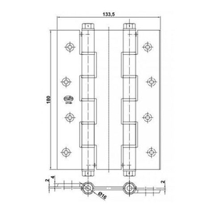Петля пружинная двойная Amig 3035-180*133,5*4 (золото) (1 шт)