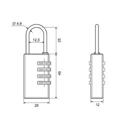 Замок навесной PALLADIUM 401B-28
