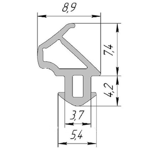 Уплотнитель для профиля KBE (228) (рама,створка), черный, ELEMENTIS