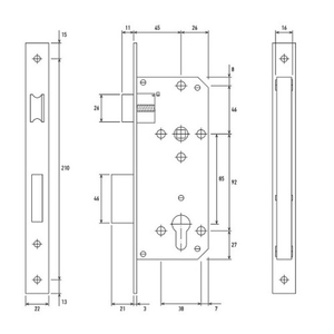 Замок врезной с ручками PALLADIUM ЗВ-AL 1853 GP золото