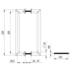 Ручки-скобы APECS HC-926-25/300-INOX