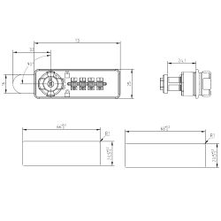 Замок мебельный кодовый механический DMZ-6088R-90 (без мастер-ключа)