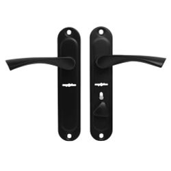 Комплект ручек АЛЛЮР 03S BL L черная левая м/о 42 мм (для замков Эльбор 1.06.40,42)