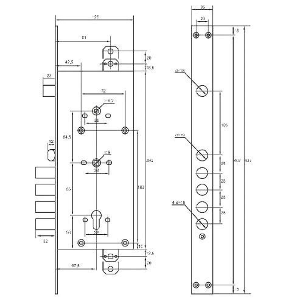 Замок врезной комбинированный CEFIRO 95KAD