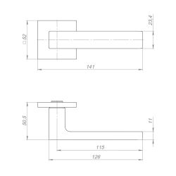 Ручка раздельная FUARO TETRAGON RL BL-24 черный /48363/