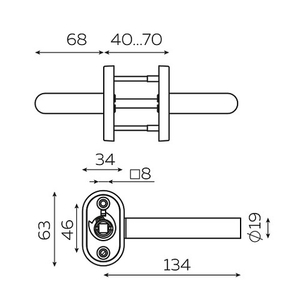 Ручка раздельная FUARO DSS-0201P/19 black (нержавейка 201) /60351/