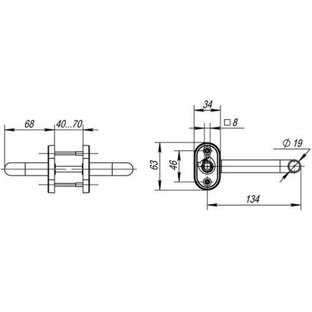 Ручка раздельная FUARO DSS-0203P/19 (нержавейка 304) /35693/