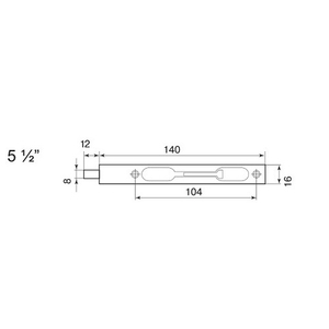 Шпингалет торцевой PALLADIUM 5-1/2" AC медь