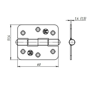 Петля накладная КУНГУР ПН5-60 цинк (150) (1 шт)