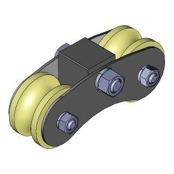 Каретка роликовая капролон d-70 под трубу 3/4