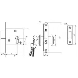 Замок врезной Вязники ЗВ1-000 (60мм. 3кл.)
