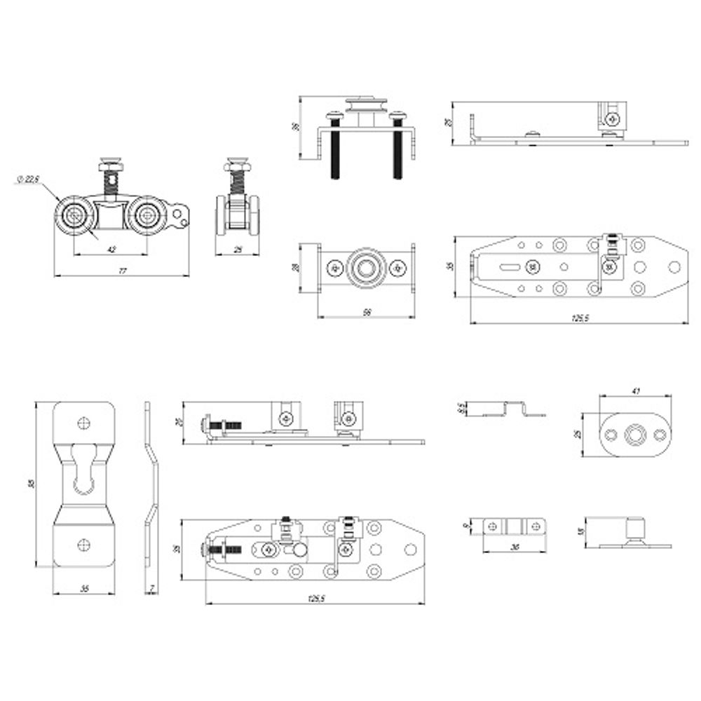 Комплект для раздвижных профильных дверей ARMADILLO SLD.Comfort-PRO SET 4 PROF synchron/80 /59261/