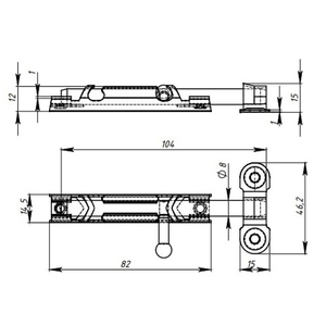 Задвижка накладная КУНГУР ЗТ цинк (150) мт (1шт)