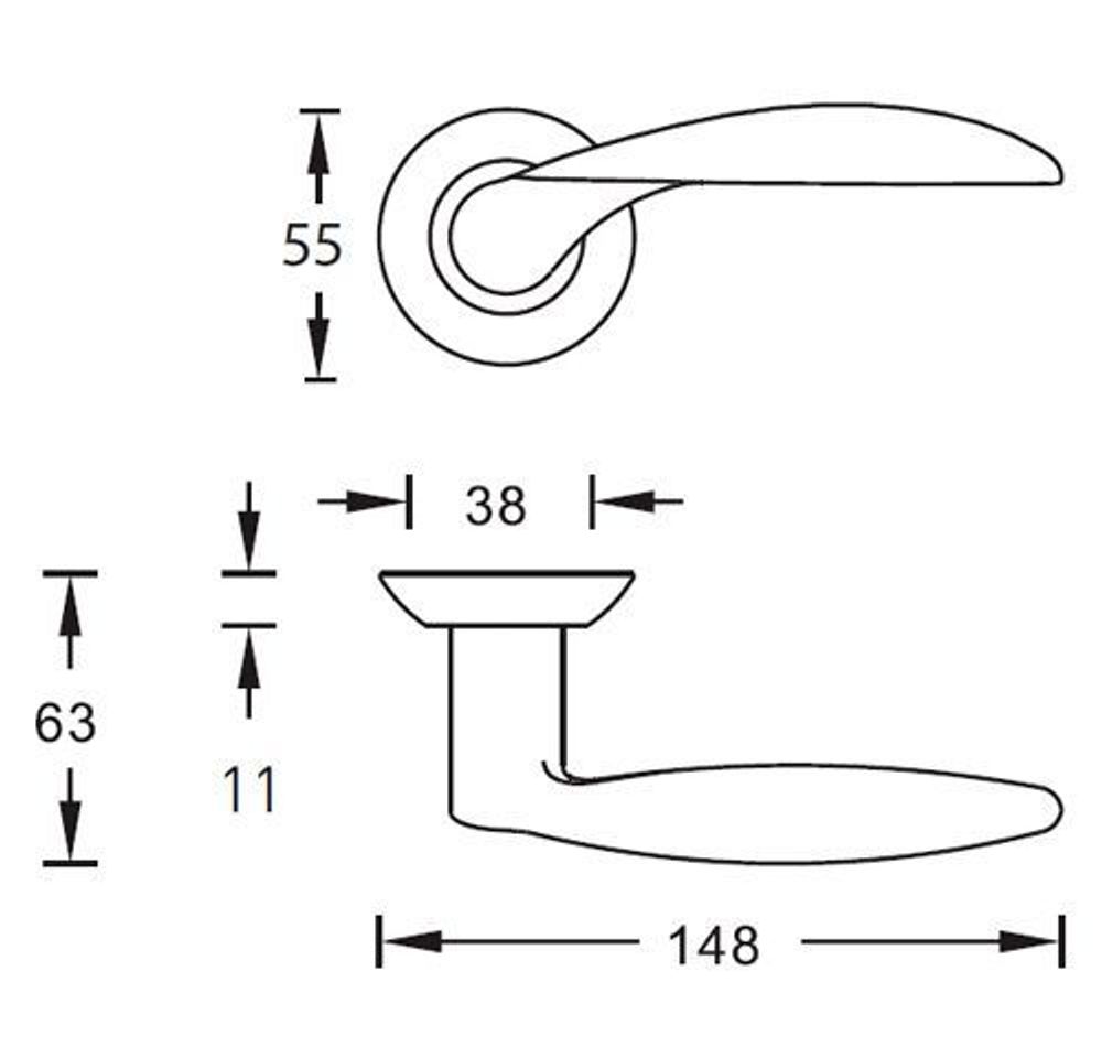 Ручка дверная ARCHIE S010 X10II (мат. золото)