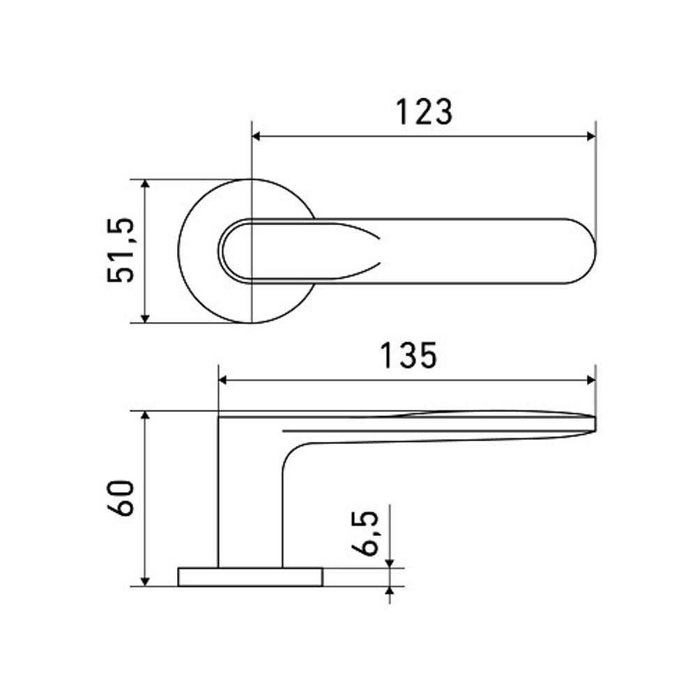Ручка раздельная АЛЛЮР АРТ ДОНАТА SN мат.никель