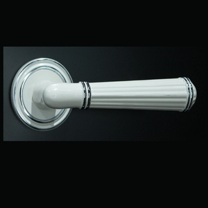 Ручка раздельная ALEMAR A7021-23 CP/WHITE хром/белый