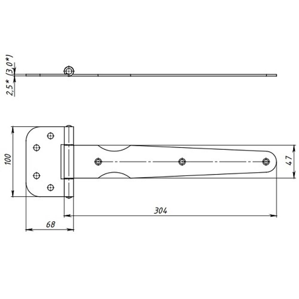 Петля стрела КУНГУР ПС-290 (2,5мм)  б/п (30) (1 шт)