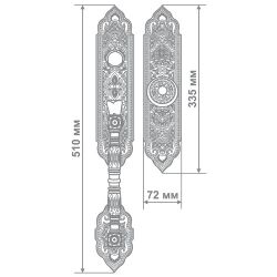 Ручка на планке 18M-056L-005 BRED антич.золото (замок+цилиндр)
