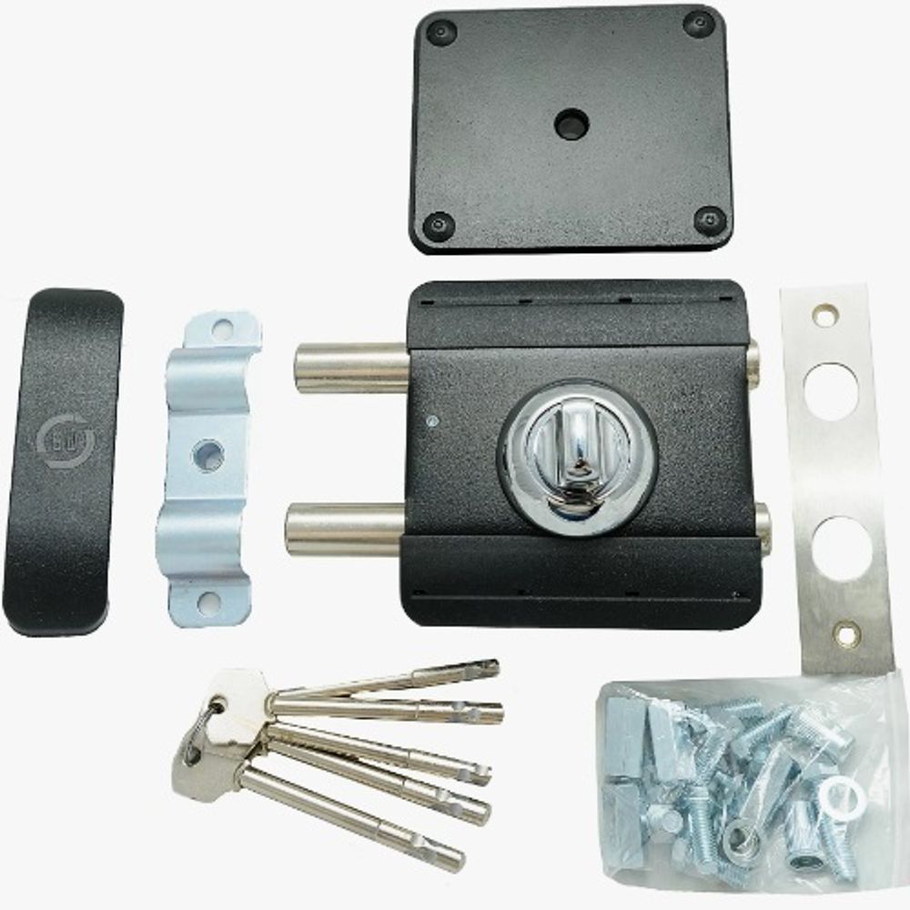 Замок накладной Поливектор-Барьер-Каре, Хром