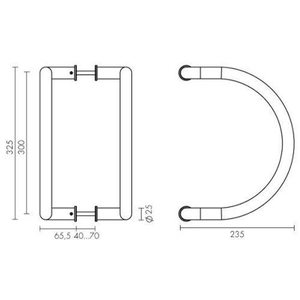 Ручки-скобы APECS HC-925-25/300-INOX