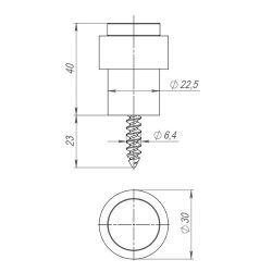 Упор дверной FUARO DS-14 BL чёрный /43243/