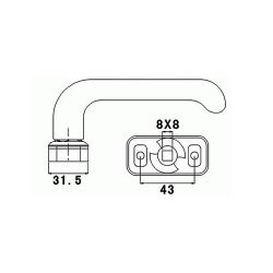 Нажимной гарнитур раздельный Elementis + 2 накладки на цилиндр черный