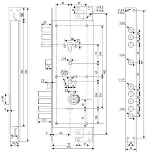 Замок врезной ГАРДИАН ЗВ 25.14 Т (правый) без накладок, (5+1 кл. ЗК.203 Н-01) длинный ключ /33499/