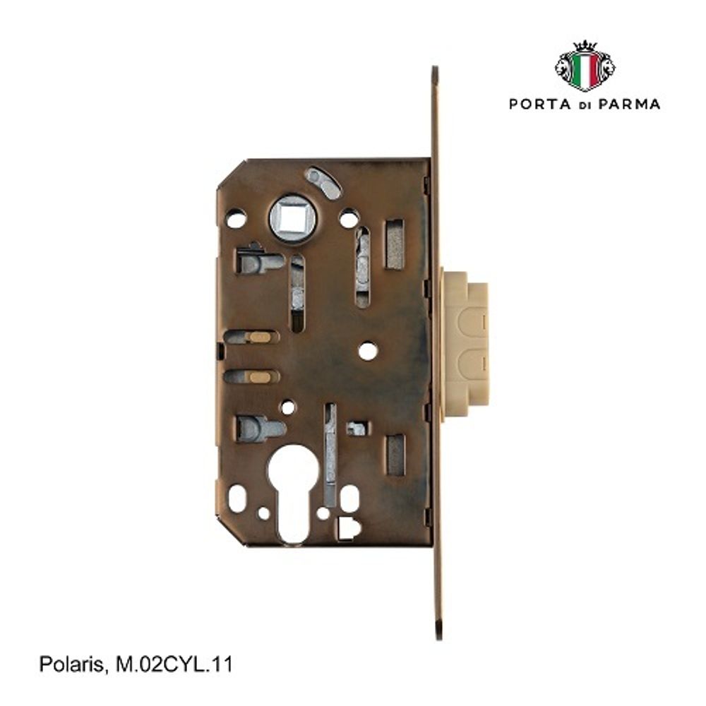 Замок врезной магнитный под цилиндр PORTA DI PARMA Polaris MCF матовый кофе