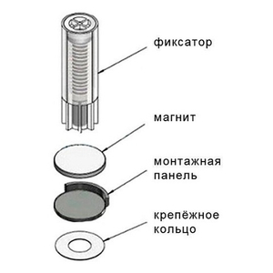Упор дверной скрытый магнитный VITRUM SPACE (Extreza M-71 Magnum) никель