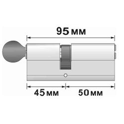 Цилиндровый механизм с вертушкой PUNTO MaxPro7002/95 mm (45+10+40) SN никель 7кл. /57553/